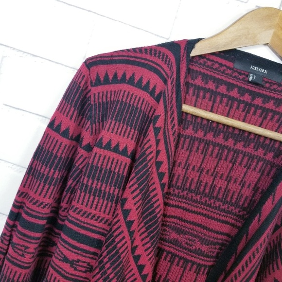 Forever 21 Aztec Striped‎ Open Front Cardigan Large - Picture 4 of 9